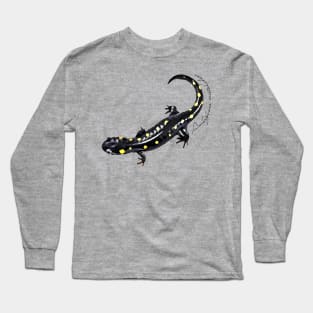Spotted salamander art with scientific name Long Sleeve T-Shirt